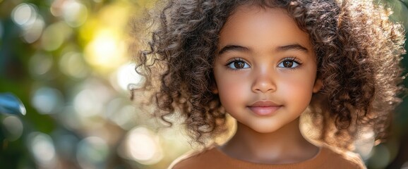 Portrait of a Young Girl with Curly Hair