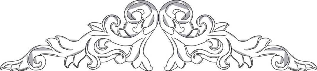 Vector sketch illustration silhouette traditional ethnic vintage classic ornament design