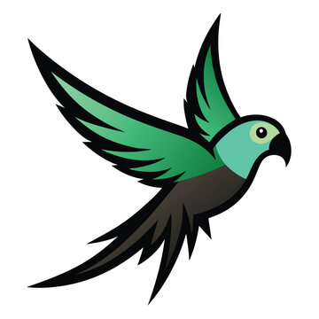 recommend clip art: Solid color Parakeet animal vector design