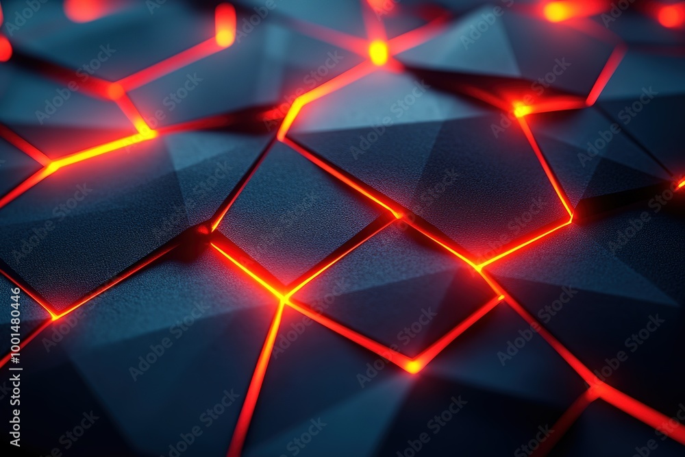 Poster a close up of a black and red patterned surface with red lines