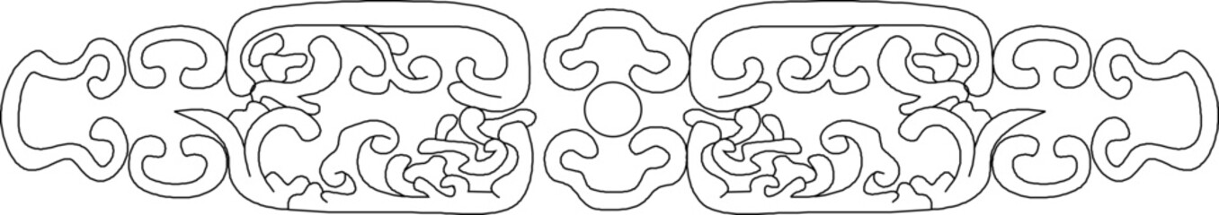 Vector sketch illustration silhouette traditional ethnic vintage classic carving ornament design