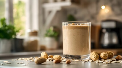 Morning Energy Boost, healthy, drink, peanut, butter