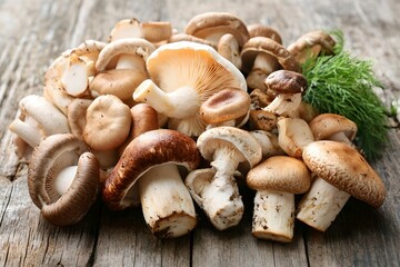 Fototapeta premium Gourmet Mushroom Medley with Shiitake, mushrooms, food, cuisine, plate