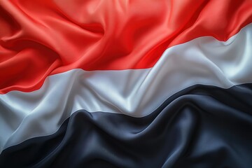 A flag with red, white and black stripes