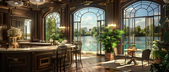 Fototapeta premium Luxury Art Nouveau European style Interior Place