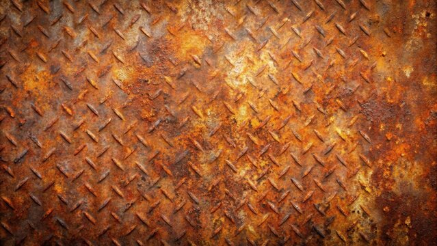 Rusty grudge texture on metal surface for industrial background design and printing projects