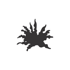 Tropical leaf silhouette. Jungle exotic leaves and botanical plants. Vector illustration.