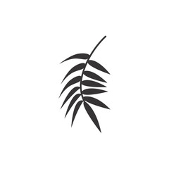 Tropical leaf silhouette. Jungle exotic leaves and botanical plants. Vector illustration.