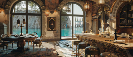 Obraz premium Luxury Art Nouveau European style Interior Place