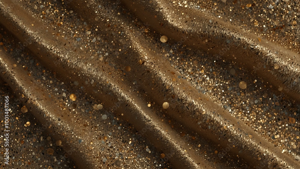 Poster abstract background with textured glitter effect and jute fabric.