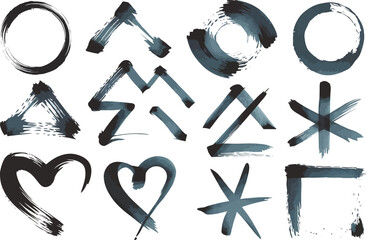 Ink brush stroke collection