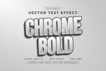 Chrome Bold 3d editable text effect