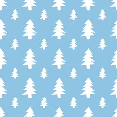 Seamless New Year and Christmas print pattern wallpaper background with decorative fir trees vector illustration winter minimalism picture	