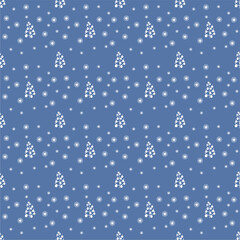 Seamless New Year and Christmas print pattern wallpaper background with decorative fir trees vector illustration winter minimalism picture	
