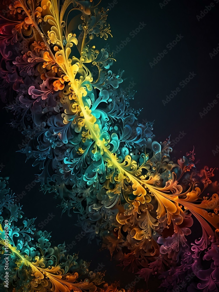 Poster abstract fractal pattern design.