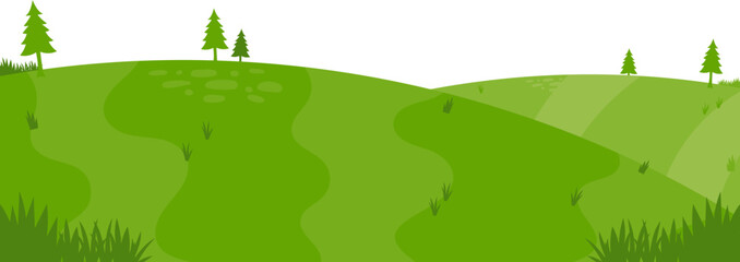 green hill illustration vector