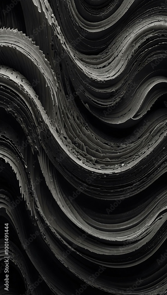 Aufkleber abstract monochromatic waves creating an intricate design.