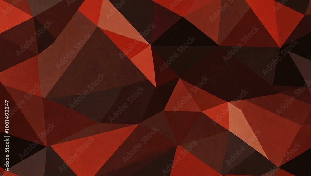 Poster abstract red polygonal graphic with geometric patterns for design.