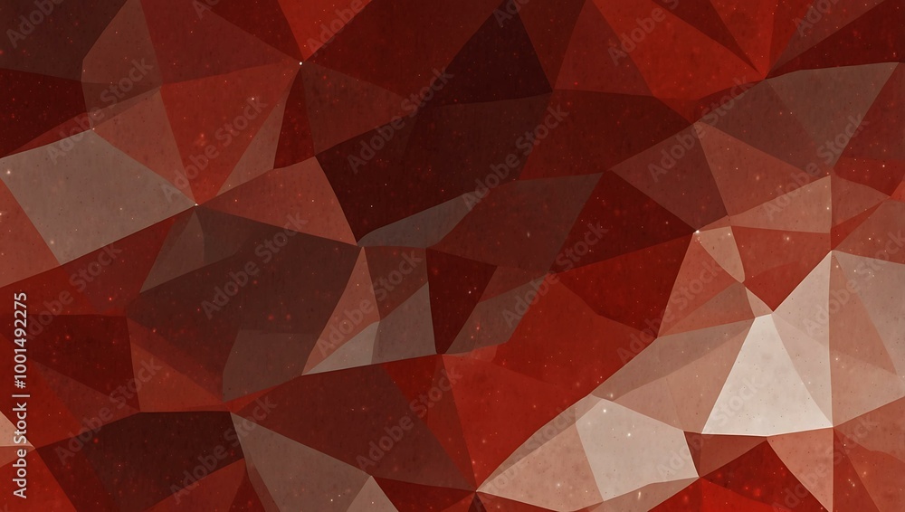 Poster abstract red polygonal graphic with geometric patterns for design.