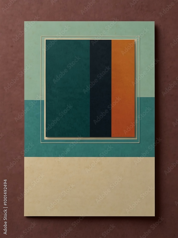 Poster abstract square card featuring geometric shapes and text space.