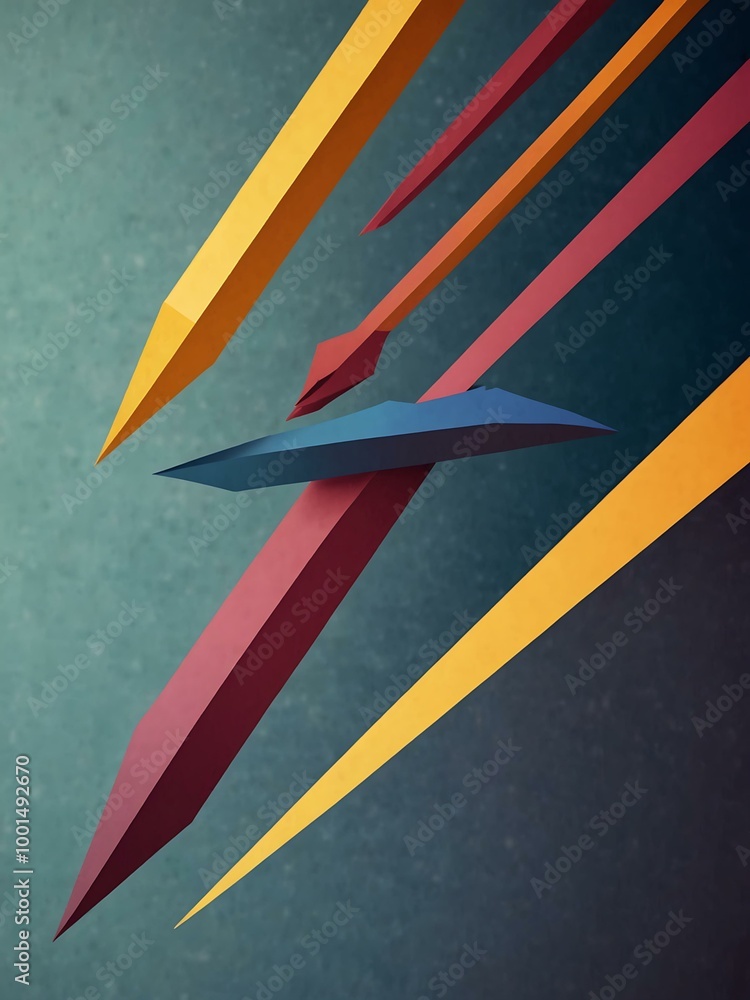 Poster abstract upward-pointing arrows.