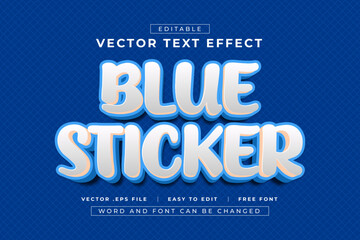 Blue Sticker Editable 3D Text Effect