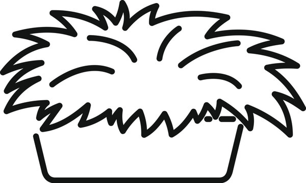 recommend clip art: Simple line drawing of a full hay manger is waiting for hungry farm animals