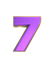 Gold And Purple 3d Number Render