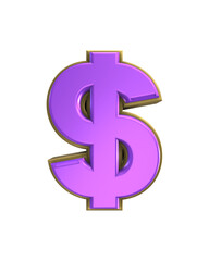 Gold And Purple 3d Number Render