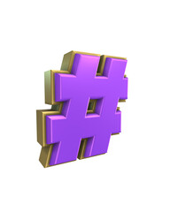 Gold And Purple 3d Number Render