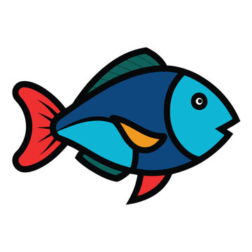 recommend clip art: Solid color Parrotfish animal vector design