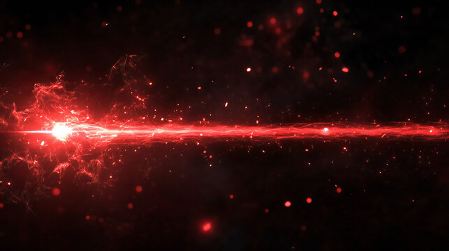 Red laser effect in black background