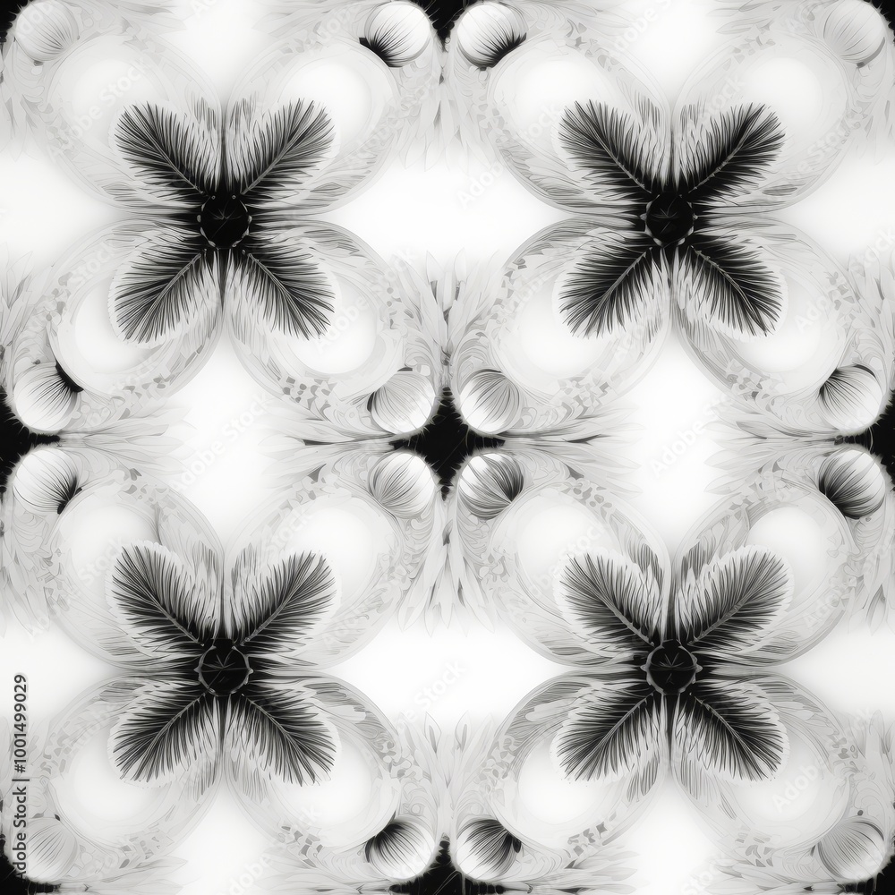 Poster creating symmetrical patterns in black and white a study in balance and harmony