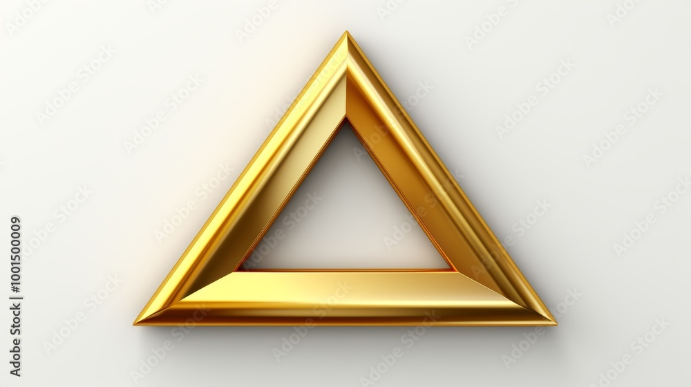Poster minimalistic diagram three gold bars arranged in a triangle with arrows and labels