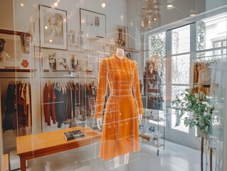 Modern Fashion Retail with Digital Overlay Concept