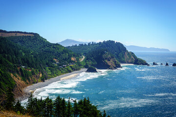 Looking down at Short Beach From Cape Meares on the Coast of Tillamook Oregon