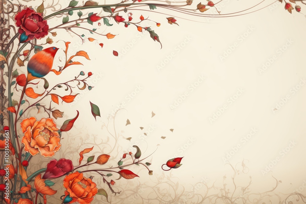 Poster elegant oriental background with subtle patterns for text enhancement and visual appeal