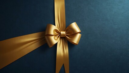 Animated golden bow on a blue background