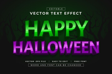 Vector Editable Scary Halloween Text Effects. Happy Halloween Text Effects
