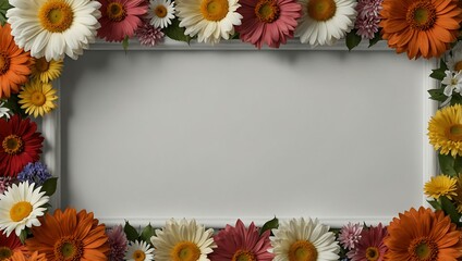 Another flower frame against white.