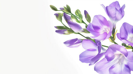 Purple Freesia Flower with Delicate Petals in Bloom - A Botanical Floral Blossom Nature Scene