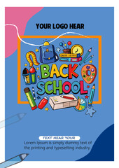 Free Vector Flat back to school vertical poster template