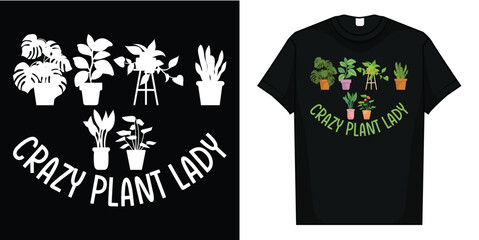 Your Tops Women Crazy Plant Lady Graphic  Funny T-Shirt, Crazy Plant Lady T-Shirt