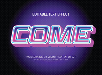 Come 3d editable text effect