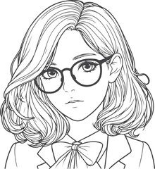 line art bride girl and mordan Woman line Drawing design.