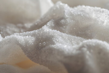 sugar in a burlap bag close up AI generated