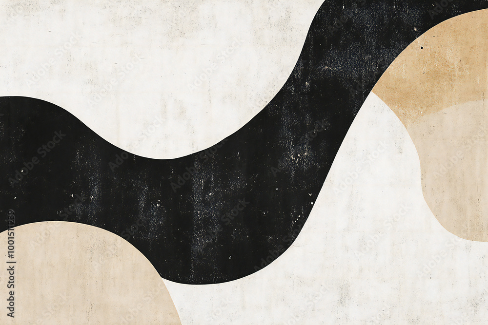Fototapete abstract tile and shape pattern frame background with neutral color