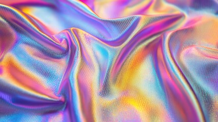 Obraz premium Vibrant Iridescent Fabric Texture Close-Up