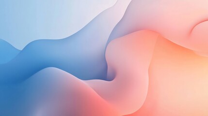 Abstract pastel gradients of blue and peach blend in flowing, organic shapes, creating a serene and modern aesthetic. Ideal for branding, design, and presentations. AI generative.