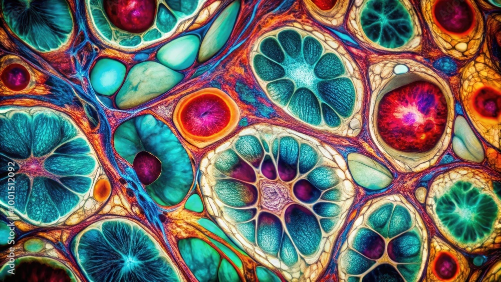 Aufkleber detailed image of skeletal tissue under microscope showcasing cellular structure and composition